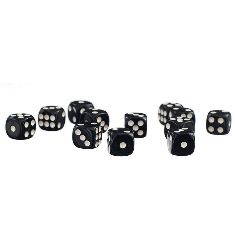 [Lot 50x 12mm Opaque Six Sided Spot Dice Games D6 for D&D RPG Gaming Black