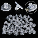 100pcs Silicone Clear Earring Backs Soft Rubber Ear Stud Blocked Stoppers 11mm