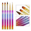 5pcs Nail Art Brushes Set Painting Tools Builder Gel Brush for Salon Home