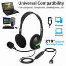 3.5mm Wired Over-Ear Headphone Stereo Headset with Mic for PC Laptop Computer