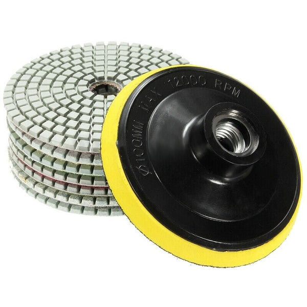 8Pcs Diamond Polishing Pads 4 inch Wet/Dry Set For Granite Stone Concrete M