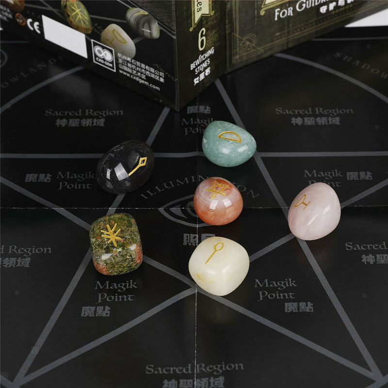 6xCrystal Stones Witch Stones Reiki  Stone Divination Meditation Yoga Home Decor