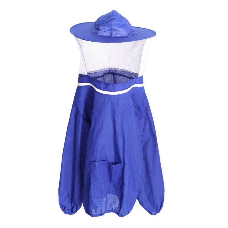 Beekeeping Bee Keeping Jacket Veil Protecting Suit Smock Equipment Tool Blue
