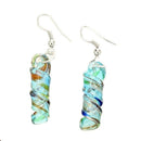 Swirl Glass Blue Collar Dangle Earrings Jewelry Set