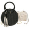 Women Handmade Round Beach Shoulder Bag Circle Straw Bags Summer Woven Ratt Q5V8