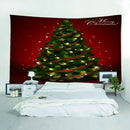 Christmas Tree Snowy Sky Wall Art Hanging Tapestry Dorm Bedspread Decor A