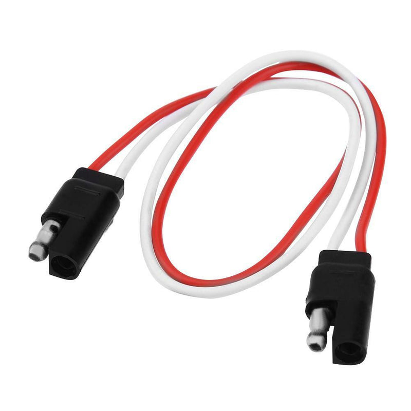 1.25ft 2-Pin SAE Plug Trailer Light Wiring Harness Extension Cable Connector Kit