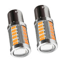 1 Pair Replacement Car BA15S 1156 5630 33LED Turn Signal Lights 6500K Amber