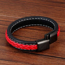 Leather Bracelet Men Punk Jewelry Casual Retro Braided Bangle Clasp Mens Wr
