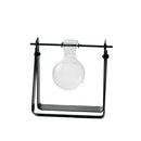 Modern Glass Tabletop Hydroponic Flower Vase With Cast Iron Tray 1 Beaker A