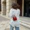 Elegant Leather Mini Shoulder Bags Women Chain Messenger Handbag (Red)