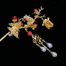 Handcrafted Chinoiserie Crystal Hair Sticks