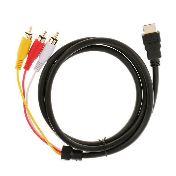HDMI Male to 3 RCA AV Audio Video Cable Cord for TV HDTV DVD 1080p 5FT