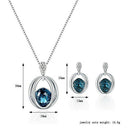 Necklace Earrings Crystal Elegant Women Jewellery Set of Crystal Pendant Ne U4M3
