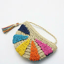 Shoulder IG8S Women Bag Bag Multicolored Straw Beach Handbag Semicircular Bags