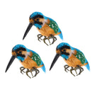 3pcs Realistic Kingfisher Birds Ornament Garden Sculpture Lawn Ornaments