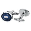 Blue Oval Shape Cufflinks Tuxedo Set for Men Coat Clothes Sleeve Accessories