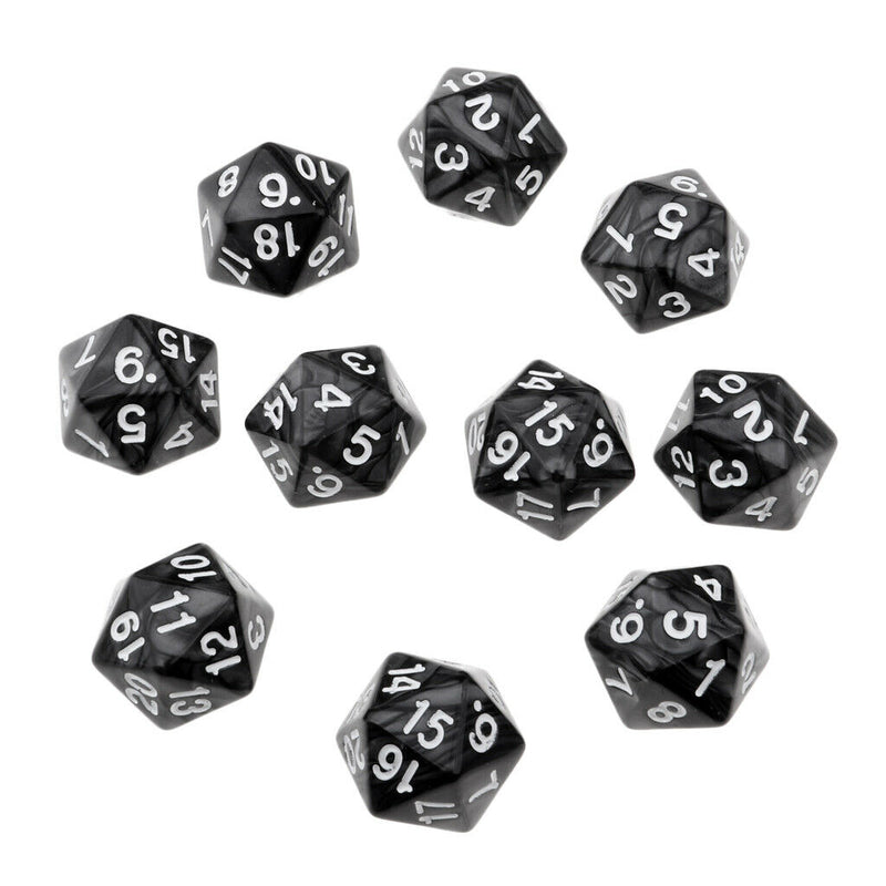10Pcs Acrylic 20-Sided Role Playing Dices Toys TRPG Board Game for MTG DND