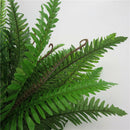 Green Plastic Lifelike Artificial Fern 30-Leaf Bush Plants Indoor outdoor