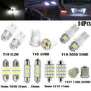 14Pcs LED Interior Package Kit For T10 36mm Map Dome License Plate Lights  JC!E