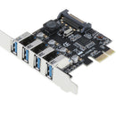 4  Port PCI-E to USB 3.0 HUB Expansion Card Converter 5Gbps