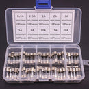 100Pcs 5x20mm Fast Blow 0.1A-20A Auto Car Truck Glass Tube Fuses Assort ZEO