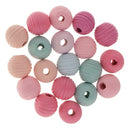 20Pcs Wood Beads Multicolor Wood Charms LOT Jewelry Findings For DIY