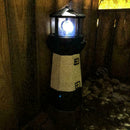 Black Solar Lighthouse Rotating LED Light Decor Outdoor Indoor 2019 R3Q2 I3J8