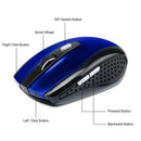 2.4GHz Wireless Cordless Optical Mouse Mice with USB Receiver Blue for Laptop bs