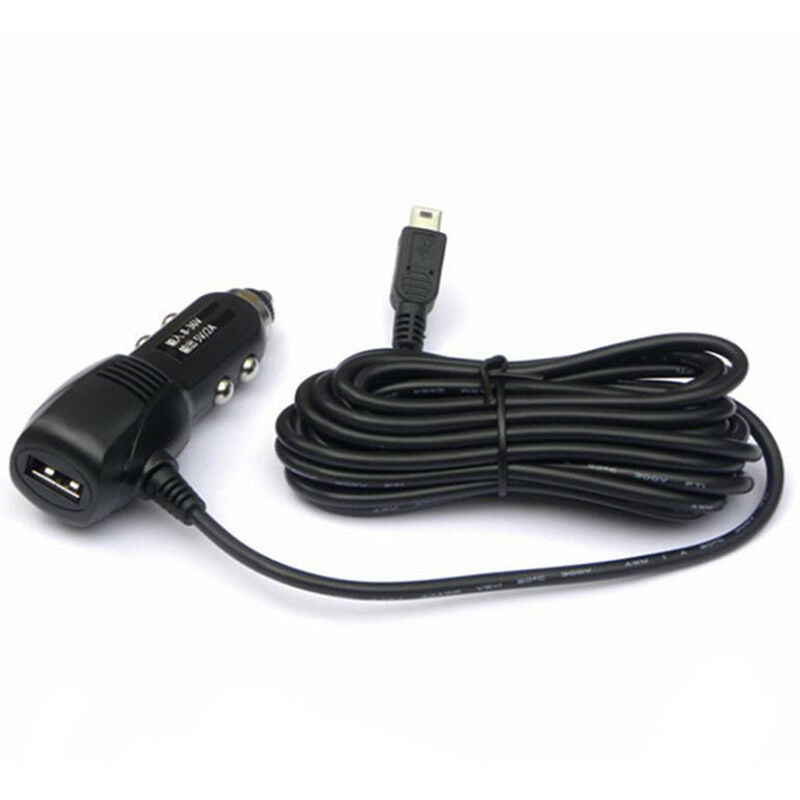 MiniUSB Port 5V 2A CarCharger Adapter For Car DVR Vehicle Charging 3.5m CableLJ