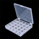 25 Cell Empty Bobbins Spools Box Sewing Machine Case Organizer Storage HS