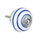 Blue Circle Round Ball Ceramic Cabinet Drawer Pull Cupboard Bin Knob Handle