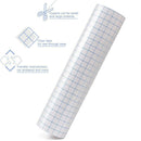 Adhesive Vinyl Transfer Paper Tape Roll Clear w/Blue Alignment Grid 30*100cm DIY