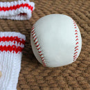 Knit Baby Boy Girl Photography Clothing Oversleeve+Headdress+Baseball+Stick