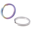 2Pcs 18mm Titanium alloy key ring flashlight clip keychain circle3C