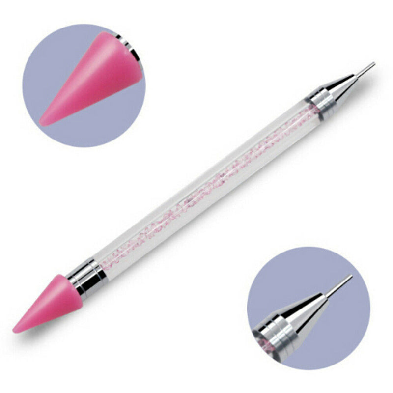 Dual-Ended Dotting Pen Rhinestone Picker Wax Pencil Manicure Nail Art Tool N Pg