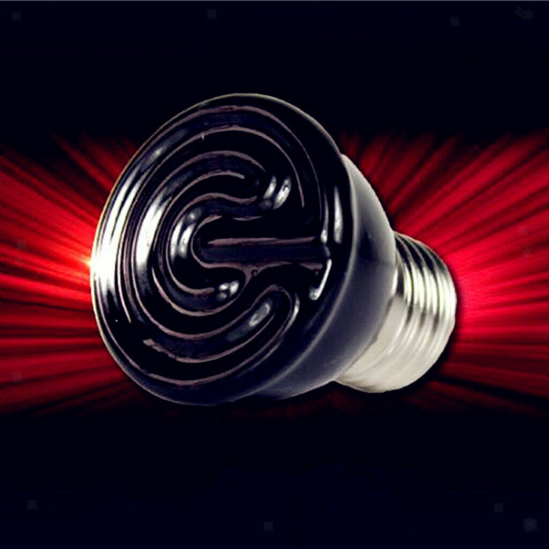 2x Ceramic Reptile Heat Lamp Infrared Heater Light Bulb 220V-240V 80W&60W