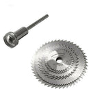 6pc Mini HSS Saw Blade Discs Hish Speed Steel Mandrel Set for Rotary To MAP