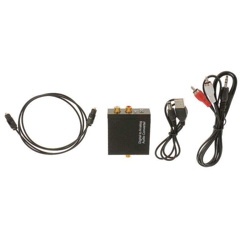 Digital Optical Coaxial to Analog RCA Audio Converter Adapter with Tos Cable