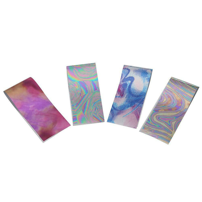 12pcs/set Starry Sky Shell Paper Transfer Print Gradual Ripple Nail Pasters A