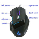5500DPI A908 Wired LED Optical Gaming Mouse Fire Button 7Keys for PC Laptop