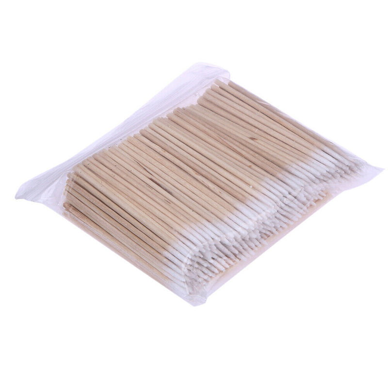 300pcs Wooden Handle Cotton Swab Makeup Applicator Medical Swabs
