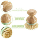 4 Pieces Bamboo Mini Scrub Brush Coconut Bristles Pot Brushes Dish Scrubber
