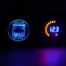 Center Console 4.2A With Aperture Dual USB Blue + 12V Color Voltmeter