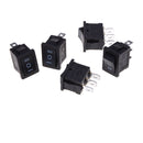 5 pcs SPDT On/Off/On Mini Black 3 Pin Rocker Switch AC 6A/250V 10A/125V .AU