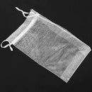 Set of 25 large organza bags white - Pockets - Drawstring Cord - for Weddin U3E5