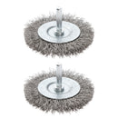2 X Wire Wheel Flat Brush Cleaner Polishing Rotary