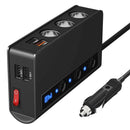 Fast Charge 3.0 Car Cigarette Lighter Splitter 12V/24V 180W w/ Replace Fuse