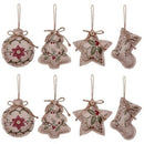Rustic Christmas Tree Ornaments Stocking Decorations Burlap Country Christm K6T1