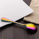 Rainbow Soup Spoons, Stainless Steel Round Spoons, Set of 6 (Soup Spoon)